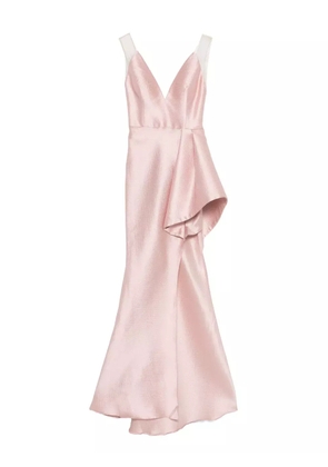 Gemy Maalouf V-neck ruffled gown - Pink