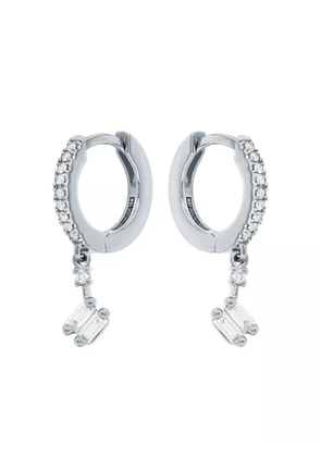 Suzanne Kalan 18K white gold diamond hoop earrings - Silver