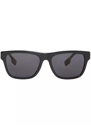 Burberry Eyewear vintage check detail square frame sunglasses - Black