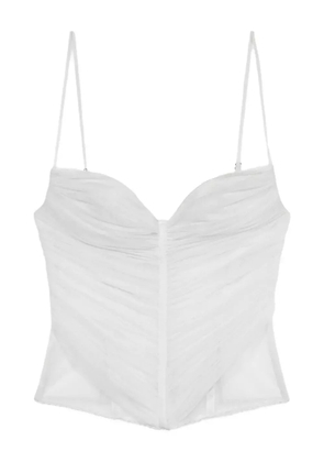 Blumarine ruched-panel corset top - White