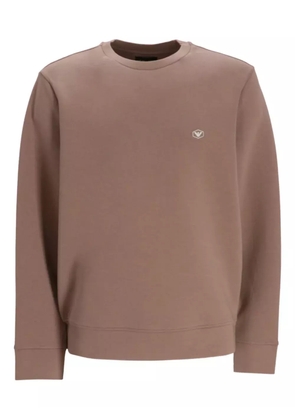 Emporio Armani logo-patch cotton sweatshirt - Neutrals