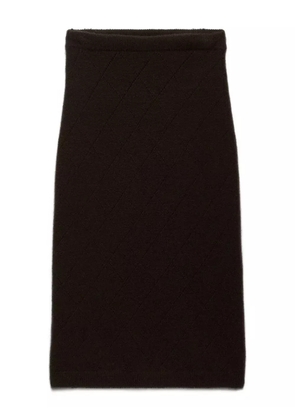 Prada diamond-pattern midi skirt - Brown