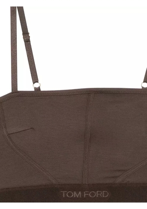 TOM FORD logo-embroidered tank top - Brown