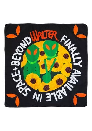 Walter Van Beirendonck alien-motif silk scarf - Black