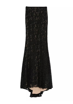 Gemy Maalouf lace-pattern long skirt - Black