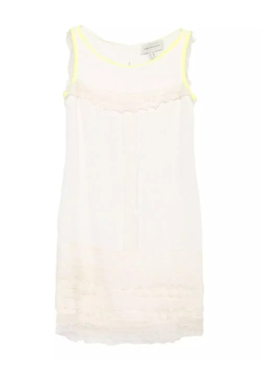 Gemy Maalouf ruffled trim sleeveless mini dress - Neutrals