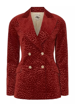 Temperley London leopard-pattern double-breasted blazer - Red