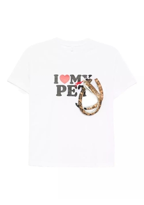Doublet snake-appliqué graphic-print T-shirt - White