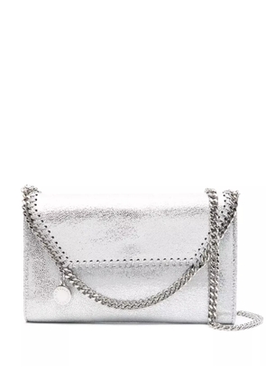 Stella McCartney Falabella Wallet metallic-finish crossbody bag - Silver