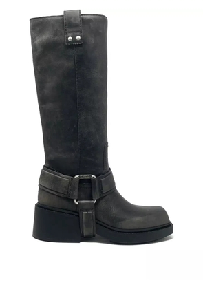Vic Matie buckle-strap leather boots - Grey