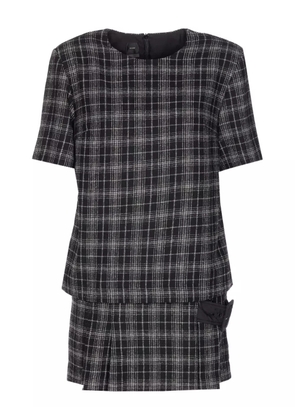 PINKO check-pattern belted mini dress - Black