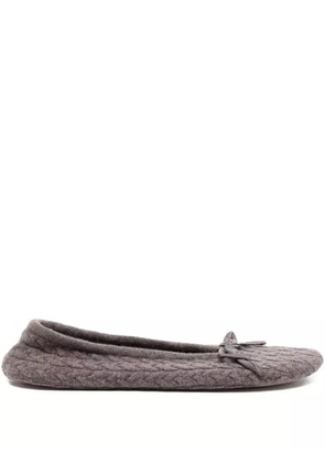 N.Peal cable knit slippers - Brown