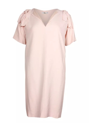 Chloé Vintage bow-detail V-neck dress - Pink