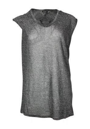 Isabel Marant Vintage asymmetrical-sleeve scoop-neck T-shirt - Black