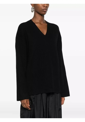 6397 ribbed V-neck jumper - Black