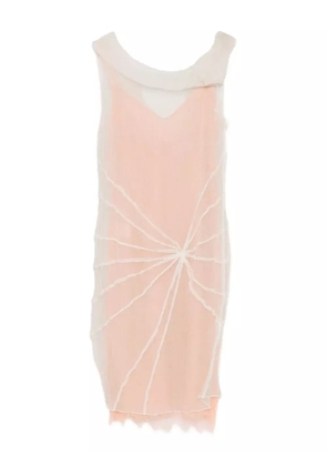 Gemy Maalouf lace-trim sheer-overlay dress - Neutrals