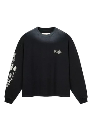 ROUGH. floral-print long-sleeve T-shirt - Black