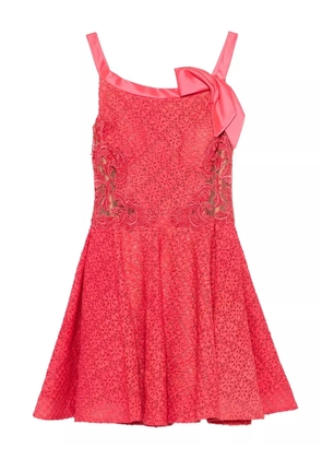 Gemy Maalouf bow-embellished lace dress - Red