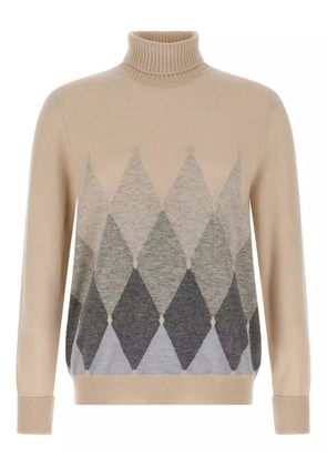 Ballantyne argyle-pattern turtleneck sweater - Neutrals