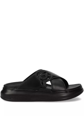 Karl Lagerfeld logo-embellished slides - Black