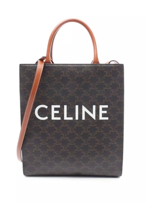 Celine Pre-Owned 2021 Small Triomphe Coated Canvas Vertical Cabas Tote satchel - Brown
