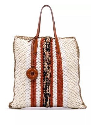 Loro Piana Pre-Owned 2010-2025 Crochet Wool and Silk Blossom tote bag - Brown