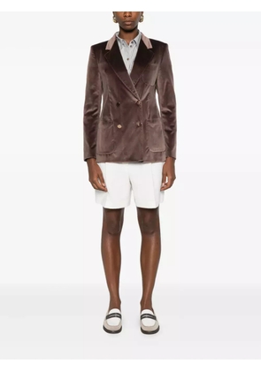 Tagliatore double-breasted velvet jacket - Brown
