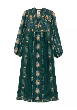 FARM Rio embroidered floral dress - Green