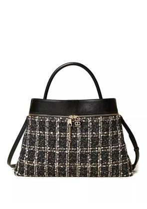 TWINSET checked tweed tote bag - Black