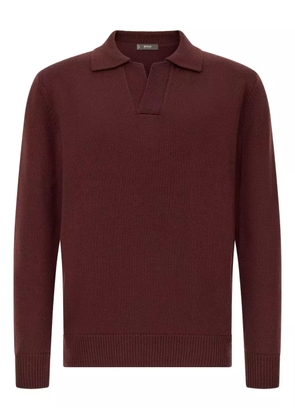 Boggi Milano polo-neck wool sweater - Red