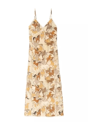Zadig&Voltaire horse-print slip midi dress - Neutrals