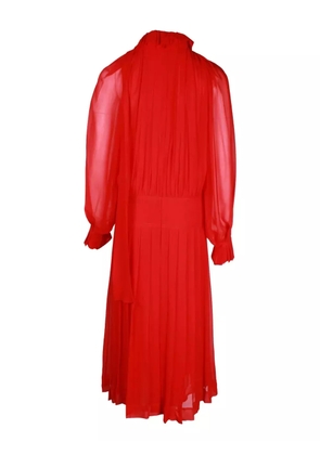 Victoria Beckham sheer-sleeve midi dress - Red