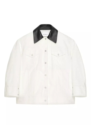 Givenchy leather-collar denim jacket - White