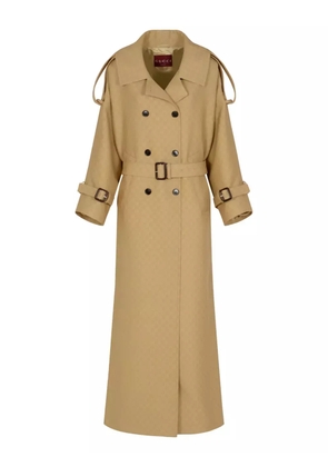 Gucci double-breasted trench coat - Brown