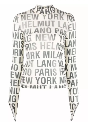 Helmut Lang all-over logo print top - White