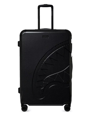 sprayground kid shark-embossed rolling luggage - Black