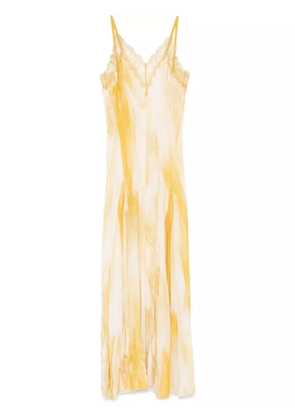 Elisabetta Franchi lace-trim maxi dress - Yellow