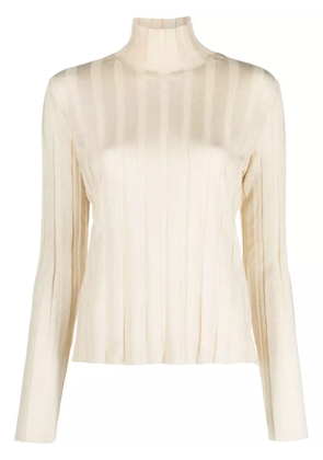 The Row ribbed linen-silk blend jumper - Neutrals