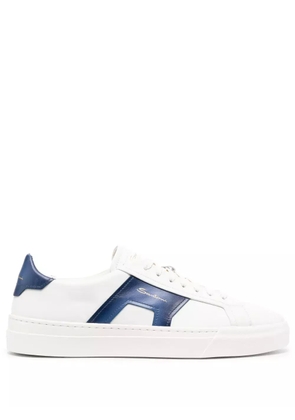 Santoni Double Buckle low-top leather sneakers - White