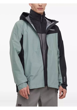 adidas colour-blocked hooded jacket - Green