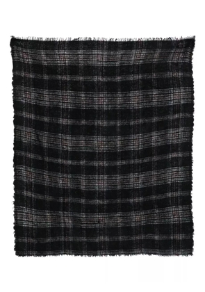 Faliero Sarti checked frayed-edge scarf - Black