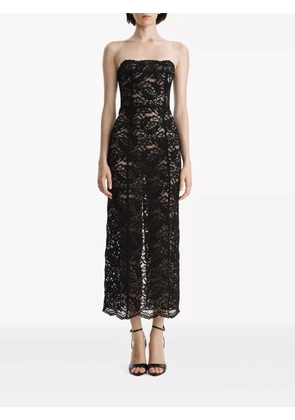 2310 STUDIO lace-up lace midi dress - Black