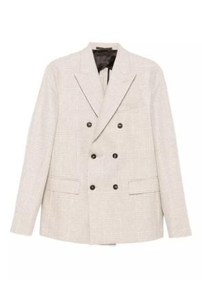Incotex checked double-breasted blazer - Neutrals