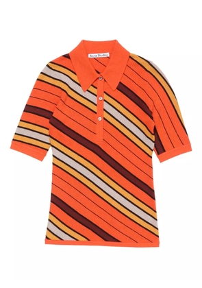 Acne Studios striped polo shirt - Orange