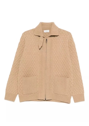 Paolo Pecora honeycomb-pattern zip-up cardigan - Neutrals