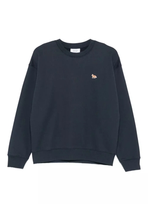 Maison Kitsuné fox-embroidered cotton sweatshirt - Blue