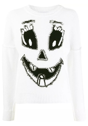 Moschino Pumpkin Face intarsia jumper - White