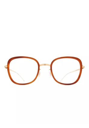 Mykita Alin square-frame clear-lens glasses - Gold