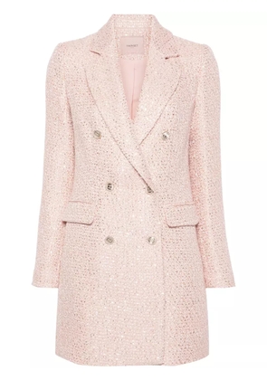 TWINSET double-breasted bouclé coat - Pink