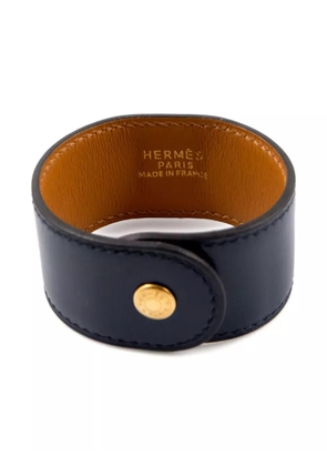 Hermès Pre-Owned 1998 Medor stud leather bracelet - Blue